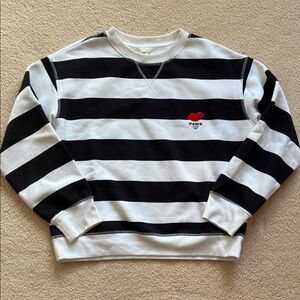H&M Navy and White Striped Sweatshirt